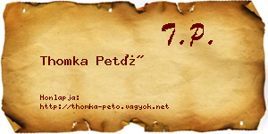 Thomka Pető névjegykártya